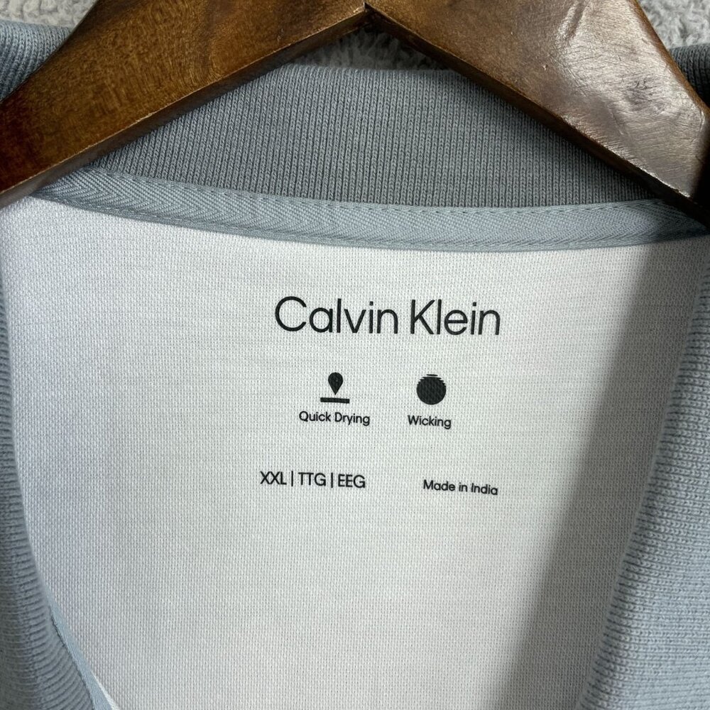 Calvin Klein Men's XXL Polo Shirt White Gray N0669 - Picture 6 of 10